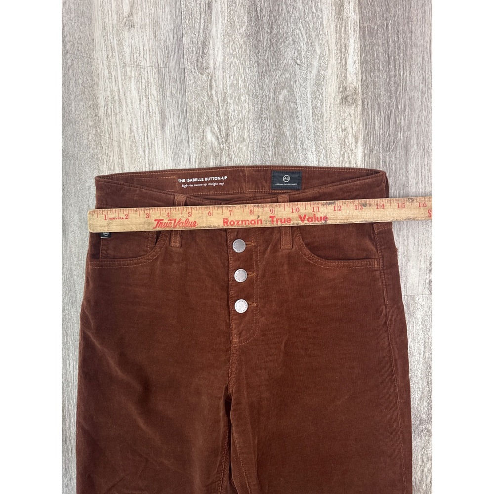 AG Adriano Goldschmied The Isabelle Button-Up Brown Corduroy Straight Crop 27R - Picture 7 of 10